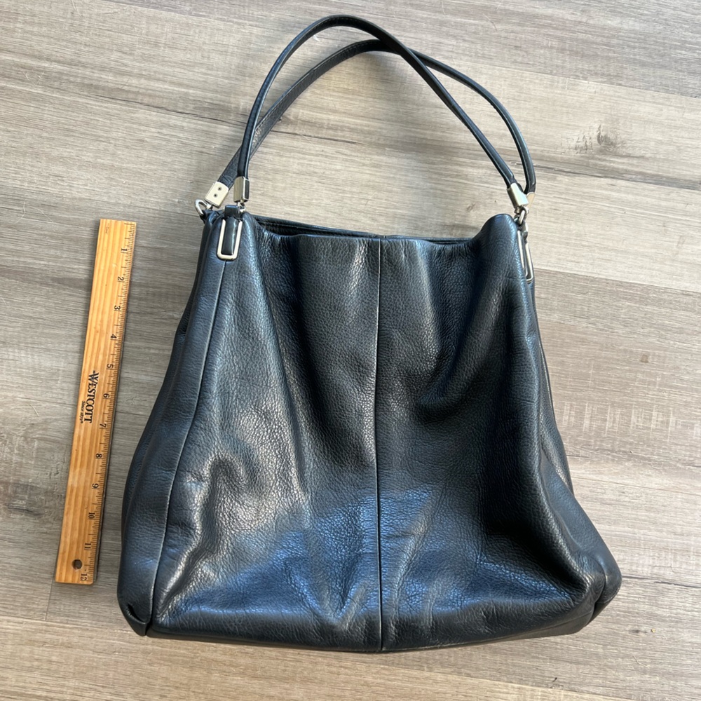 Coach Purse Black Leather Pebbled Leather Madison Shoulder Bag